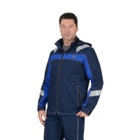Куртка "Сидней" синяя с васильковым и СОП тк.Rodos (245 гр/кв.м)