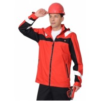 Куртка "Сидней" красная с черным и СОП тк.Rodos (245 гр/кв.м)