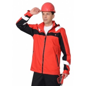 Куртка "Сидней" красная с черным и СОП тк.Rodos (245 гр/кв.м)